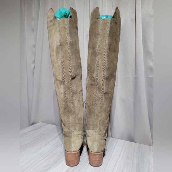 Marc Fisher Elanie Over the Knee High Olive Suede Leather Wide-Calf Boots Sz 6 - Picture 5 of 12